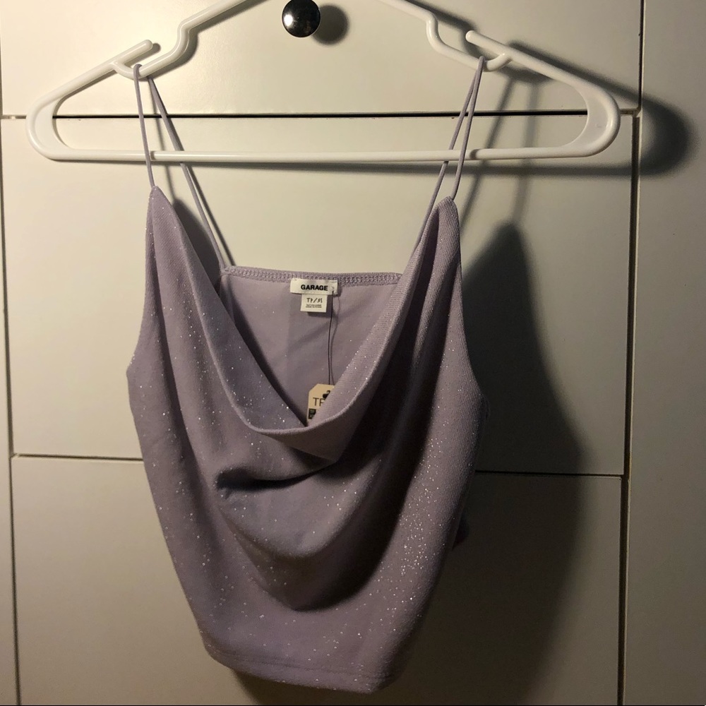 NWT garage scoop neck purple sparkly cami!